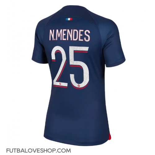 Dres Paris Saint-Germain Nuno Mendes #25 Domáci pre Ženy 2023-24 Krátky Rukáv